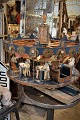 Decorative 
1800s tivoli 
carousel in 
painted wood, 
metal and 
fabric with, 
among other 
things, ...