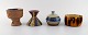 Michael 
Andersen, 
Denmark. Two 
bowls, 
candlestick and 
lidded jar in 
glazed 
ceramics. 
1950s.
The ...