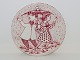 Bjorn Wiinblad 
art pottery 
from Nymolle.
Red Month 
plate - April.
Decoration 
number ...