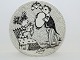 Bjorn Wiinblad 
art pottery 
from Nymolle.
Black Month 
plate - 
September.
Decoration 
number ...