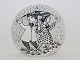 Bjorn Wiinblad 
art pottery 
from Nymolle.
Black Month 
plate - April.
Decoration 
number ...