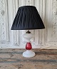 Beautiful 1800s 
white opaline 
lamp with stem 
in 
raspberry-
colored glass.
 Remodeled for 
...