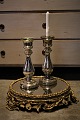 Very large 1800s French candlestick in Mercury glass with a super nice patina. Height: 33.5cm.  ...