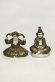 European 
japonism (pair 
of) figurines 
in gold painted 
porcelain. 
Incense 
burners. H: 10 
cm (3 ...