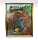 Oil painting in 
warm colours 
with gilded 
frame signed SW 
by Sixten 
Wiklund.
79 x 65 cm.