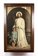 Print of Jesus 
Christ with 
wide wooden 
frame.
81 x 50 cm.