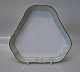 1526-952 Triangular dish 22 cm  Curved # 952 Royal Copenhagen Curved tableware 
with green rim