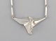 Lapponia, 
Finland. 
Modernist 
necklace in 
sterling silver 
with pendant. 
Finnish design. 
1970 / ...