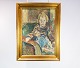 Oil painting, 
portrait of 
children, 
signed Klenø by 
Evgenij Klenø 
(1921-2005) 
from 1946. The 
...
