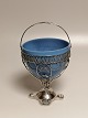Empire sugar 
bowl of silver 
with dove blue 
glass insert 
Master Jacob 
Wilhelm Ryder 
Copenhagen ...