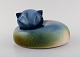 European studio 
ceramicist. 
Large unique 
figure of lying 
cat. Beautiful 
glaze in 
blue-green ...