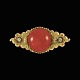 A.N. Dragsted - 
Copenhagen. 14k 
Gold Brooch 
with Coral and 
Diamonds.
Two old cut 
Diamonds total 
...