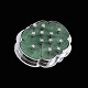 14k White Gold 
Brooch with 
Jade and 12 
Diamonds. Total 
0,24 ct.
Stamped with 
OJO, 585.
3,9 x 3 ...