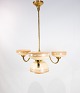 Ceiling pendant 
of brass and 
shades of 
opaline glass 
from the 1940s. 
The lamp is in 
great ...