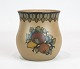 Ceramic vase in 
brown colors, 
no.: 82 by L. 
Hjort.
11,5 x 10 cm.