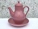 Bornholm 
ceramics, 
Søholm, Coffee 
pot and plate, 
Pink without 
stamp, Jug 18cm 
high, 17cm 
wide, ...