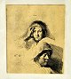 Rembrandt van 
Rijn (1606 - 
1669) Holland: 
Study with 
three female 
heads. Copper 
engraving. 12.5 
...