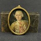 Height 5 cm.
Width 4 cm.
Unusually 
detailed 
miniature from 
the late 1700s.
The portrait 
...