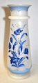 Milk glass 
vase, approx. 
1870, Germany. 
Blue / light 
blue enamel 
painting with 
flowers and ...