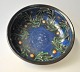 Herman A. Kähler table bowl, 1930s, Næstved, Denmark. Red clay with blue, green and light glaze. ...