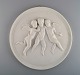 Bing & Grøndahl 
after 
Thorvaldsen. 
Antique biscuit 
wall plaque 
with angels in 
relief. 1870 / 
...