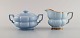 Arthur Percy 
for 
Upsala-Ekeby / 
Gefle. Art deco 
Grand sugar 
bowl and 
creamer in 
pastel blue ...
