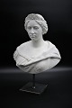 Decorative Swedish 1800s bust from Gustavsberg in biscuit by Queen Lovisa. 
H:41cm.