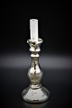 Candlestick in Mercury glass from the 1800 century with fine old patina. Height: 18,5 cm.