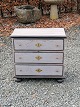 Chest of drawers with three drawers, painted gray with black moldings Denmark approx. Year 1800 ...