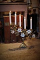 French 1800s 
church 
candlestick in 
bronze for 5 
candles 
decorated with 
5 old white 
opal flowers 
...