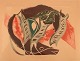 Siri Lovisa 
Rathsman 
(1895-1974), 
Sweden. Color 
lithography. 
Abstract 
composition 
with fish. ...