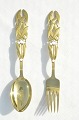 Anton Michelsen 
christmas 
cutlery, Gilded 
sterling silver 
with an inlaid 
enamal motif. 
Christmas ...