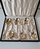 Set of 12 
coffee spoons 
in gilded 
silver from 
Horsens 
silverware 
factory Stamped 
the three ...