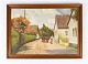 Oil painting 
with rural 
motif and 
wooden frame, 
with unknown 
signature from 
the 1930s. 
48 x 67 cm.