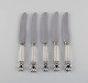 Five Georg 
Jensen Acorn 
fruit knives in 
sterling silver 
and stainless 
steel.
Length: 17 ...
