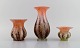 Karl Wiedmann 
for WMF. Three 
Ikora vases in 
mouth blown art 
glass. Germany, 
1930s.
Largest ...
