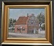 Frandsen, 
Frands (1885 - 
1979) Denmark: 
The old Latin 
school in 
Skælskør. Oil 
on masonite. 
...