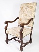 Armchair of 
dark oak and 
upholstered 
with light 
fabric, in 
great antique 
condition from 
1910. ...