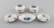Meissen 
Aquatinta. Two 
lidded jars and 
three caviar 
bowls in 
porcelain with 
hand-painted 
blue ...