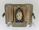 Zenith. Silver minature clock with enamel (925) in the original box. Height 5 cm. The clock works.
