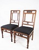 Set of two 
dining room 
chairs of 
mahogany and 
upholstered 
with black 
fabric, in 
great antique 
...