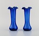 Two vases in 
blue mouth 
blown art 
glass. 20th 
century.
Measures: 19 x 
8.5 cm.
In excellent 
...