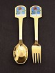 A. Michelsen 
Christmas spoon 
and fork 1977 
sterling silver 
item no. 458589