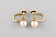 Scandinavian 
jeweler. A pair 
of classic 
earrings in 14 
carat gold with 
cultured 
pearls. 
Mid-20th ...