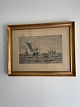 Fiskerbåde på 
havet. Radering 
af Carl Locher 
fra 1907. 
Raderingen er 
signeret i 
trykket. ...