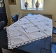 Embroidered tablecloth with Blue Flower pattern Dimension 140 x 140 cm.