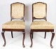 Set of dining 
room chairs of 
oak and 
upholstered 
with light 
fabric, in 
great antique 
condition ...