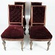 Set of four 
dining room 
chairs of 
mahogany and 
upholstered 
with bordeaux 
velvet from the 
1920s. ...