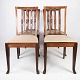 Set of four 
dining room 
chairs in 
rosewood and 
upholstered 
with light 
fabric, in 
great antique 
...