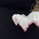 Diameter 28 cm.Beautiful 1800s pendant lamp with white ruffle screen with pink edge.The ...